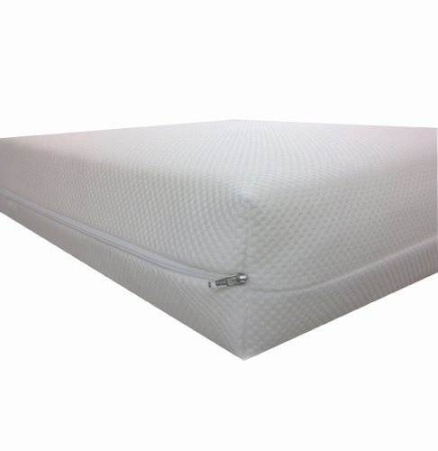 Dibapur ® Rollstuhl Visco Sitzkissen XXL mit Standard Bezug (Weiß) ca.45cm x 40cm x Viscoschaum (RG55) 5 cm + Kaltschaum (RG40) 5 cm Gesamt ca. 10,2 cm - Viscoelastische Antidekubitus Sitzkissen Sitzpolster für Rollstuhl Stuhl Auto LKW Bürostuhl Chefsessel Reise Flugzeug Kissen