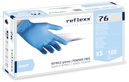 Reflexx R76/XS Handschuhe Nitril Puderfrei Gr. 3.5, Größe XS, 100 Stück, hellblau