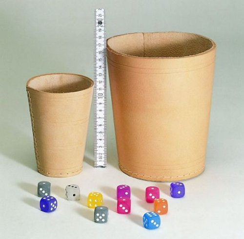 Weible Spiele XL Würfelbecher aus Rindsleder, 12 cm hoch