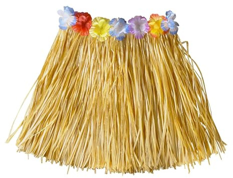 W WIDMANN MILANO Party Fashion – Hawaii-kjol för barn, 40 cm, med flerfärgat blombälte, stretchig linning, karneval, temafest