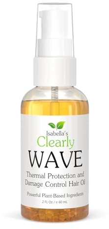 Isabella’s Clearly WAVE – Huile Protectrice Chaleur Cheveux | Soin Thermo Protecteur pour Brushing & Fer à Lisser | Anti Frisottis, Brillance & Pointes Sèches | Vegan