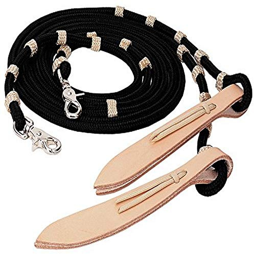 Weaver Leather Vaquero Split Reins, Brown/Tan, 3/8 x 8'