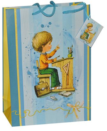 alles-meine.de GmbH Geschenkbeutel/Geschenktasche Junge klein - Schulanfang Schuleinführung Tüte Beutel Geschenktüte Tasche