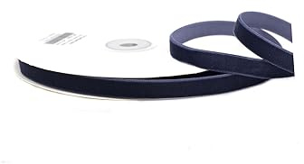 Creativery Samtband 10mm x 10m Rolle - Farbauswahl in 3/6/10/16/22/25/50mm - farbecht & waschbar - Schleifenband zum Nähen - Geschenkband zum Verpacken Dekorieren Basteln - Dunkelblau 370