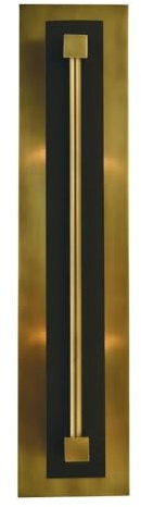 Framburg Lighting 4802 AB/MBlack Louvre - Two Light Wall Sconce, Antique Brass/Matte Black Finish