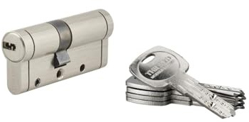 THIRARD - Trafic 12 Hochsicherheits-Türschlosszylinder - Messing - 8 Stift Anti-Snap, Anti-Bohr, Anti-Pick, Anti-Bump - Elegantes Design - Pflegeleicht - 30 x 40 mm - Nickel Satin Finish