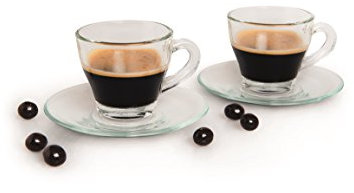 Excelsa Brasilia Set Tazze caffè con Piattino, 2 unità (Confezione da 1), 6