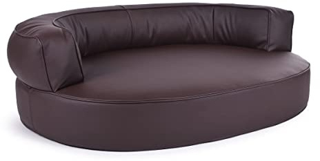 PadsForAll Hundebett, Hundesofa Atlanta Kunstleder BRAUN wasserabweisend, Feels Like Heaven | Gr. XL | Füllung Visco-Schaumstoff