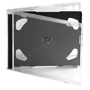MasterStor CD/DVD-Hülle für 2 CDs (10,4 mm), Transparent / Schwarz, in Packungen zu 1, 2, 5, 10, 25, 50, 100 Stück