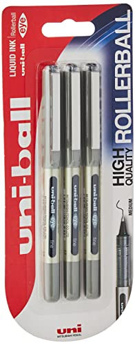 uni-ball UNIB6 Eye Fine Rollerball Pen - Black (Pack of 3)