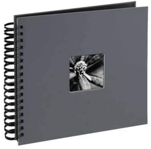 Hama Album Photo Fine Art (Format 28 x 24 cm, 50 Pages Noires, à Spirale) Gris