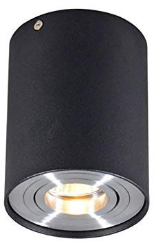 Qazqa - Modern Spot I Spotlight I Deckenspot I Deckenstrahler I Strahler I Lampe I Leuchte schwarz schwenk- und neigbar - Rondoo 1 up I Wohnzimmer I Schlafzimmer - Stahl Zylinder - LED geeignet GU10