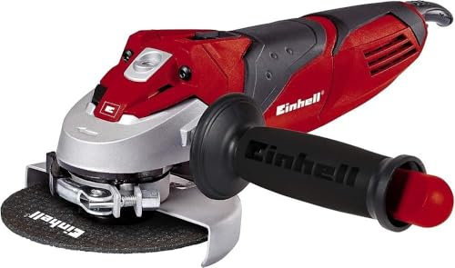 Einhell Meuleuse d'angle Ø125mm TE-AG 125/750 Kit (750 W, Longueur du câble : 3 m) Livré en coffret avec poignée supplémentaire, clé à bride, disque à tronçonner diamant