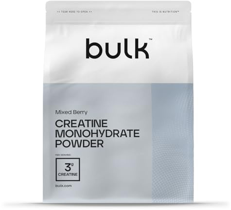 Bulk Creatina Monoidrato Polvere 500 g | 147 porzioni | Creatina micronizzata pura | Frutti di bosco | Vegano e Halal | Ideale per fitness, allenamento e palestra | Si scioglie facilmente