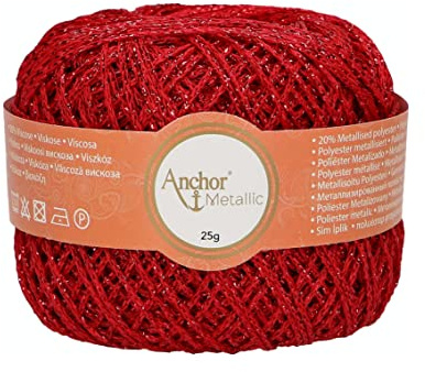 Anchor Artiste Metallic 4716400-00318 rot Effektgarn