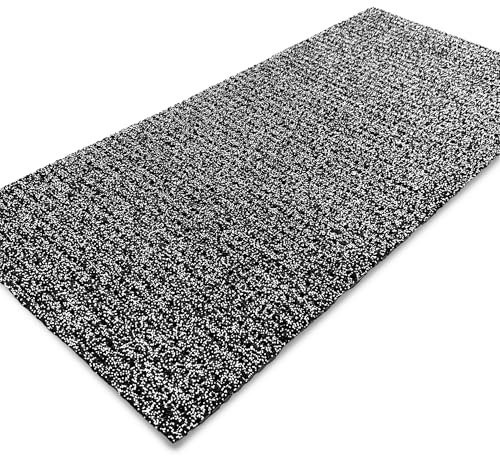 etm Sicherheitsmatte gegen Glätte - Outdoor Teppich mit Rutschfester Granulat Beschichtung - Antirutschmatte für Außenbereich - 120 cm Breite und viele Farben und Längen (2 m Länge, grau)