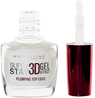 Maybelline New York Nagellack, Transparenter Überlack, Super Stay 3D Gel Effect Plumping Top Coat, 10 ml