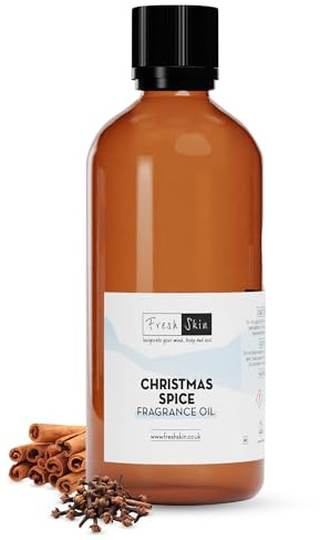 freshskin beauty ltd | Christmas Spice Fragrance Oil 100ml - Candles, Bath Bombs, Soap Making, Reed Diffusers & Wax Melts - Cosmetic Grade - Vegan Friendly