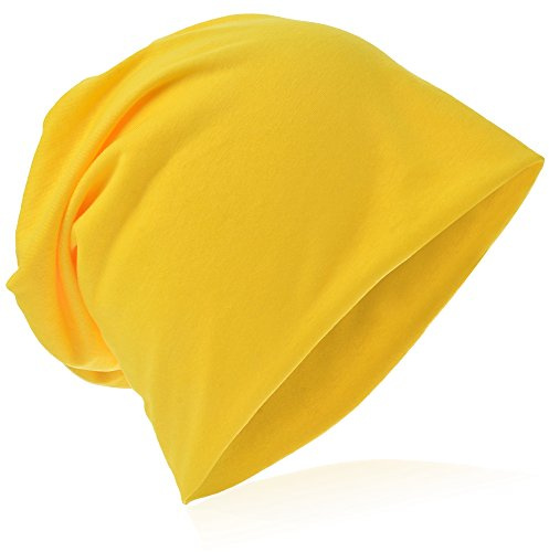 Beanie enfärgad gul, en storlek
