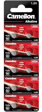 Alkaline Knopfzelle CAMELION AG4/LR66/LR626/377 Original