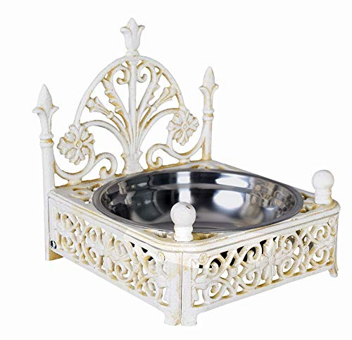 Nostalgischer Vintage Fressnapf Shabby chic Hundenapf weiß Landhausstil LTA319 Palazzo Exklusiv