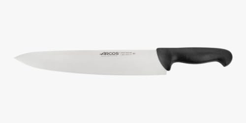 Arcos 2900 Chef Knife Nitrum Steel Black 12 in | Professional multipurpose cooking knife. Ergonomic polypropylene handle for meat, fish, vegetables.