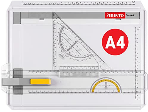 Zeichenplatte A4 GEO-Board Aristo AR70442 (schlagfester Kunststoff, inkl. Schnellzeichendreieck AR7090) weiß