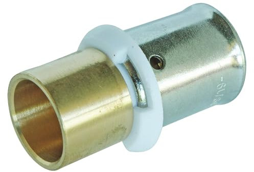 SOMATHERM FOR YOU - Raccordo diritto per PEX a crimpare tubo saldare Ø16- rame Ø14 Si collega ad un tubo PER Ø 16 con un tubo di rame Ø14