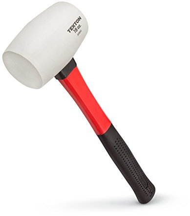 TEKTON 30653 Fiberglass Handle White Rubber Mallet, 16-Ounce
