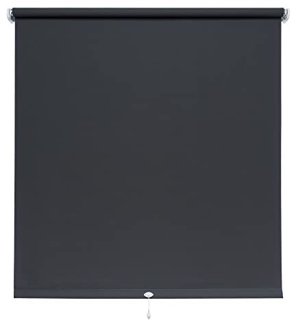 Liedeco® Rollo, Spring-, Schnapprollo / 82 x 180 cm (Breite x Höhe), dunkelgrau/lichtdurchlässig, Blickdicht/viele Farben, Größen und Typen/Breiten 60-200 cm/Variable Montage möglich