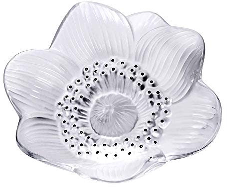 Lalique Briefbeschwerer, Anemone Blume, transparent