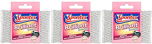 Spontex Brilliant Scourer - Confezione da 3 spugne abrasive, antigraffio