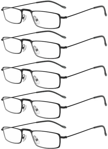 Eyekepper 5-Pack rostfrei Staal Rahmen Halb-Augen Art Lesebrille Leser Schwarz+1.75