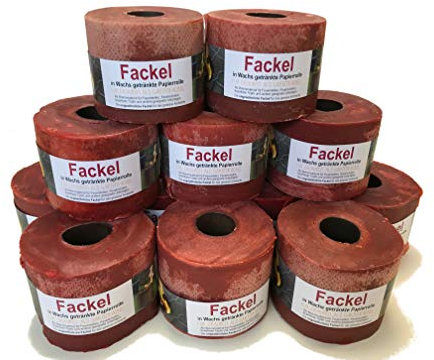 12x Fackel Klopapierrolle in Wachs getränkt - für Draußen als Gartenfackel