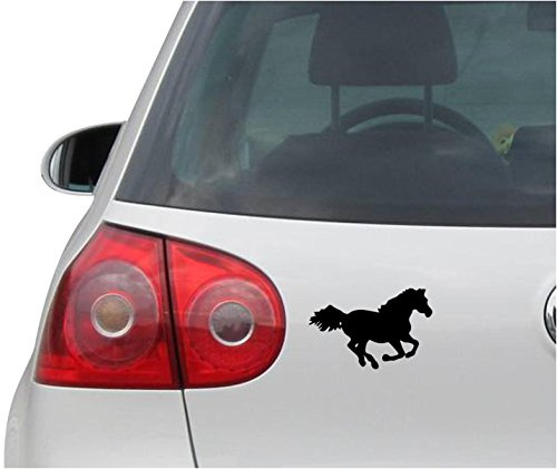 INDIGOS UG Aufkleber - Autoaufkleber - JDM - Die Cut - Western Running Pferd Decal Truck Window Sticker - schwarz - 137mm x88mm