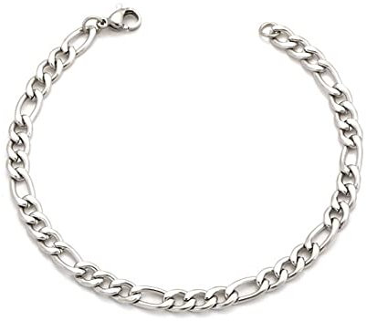 Bungsa Armband Figarokette Silber aus Edelstahl Unisex