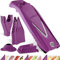 Börner Affettaverdure V5 (Profi Set) • Mandolina Regolabile con 10 Tipi di Taglio • Affettaverdure con Lama a V in Acciaio Inox • Set Tagliaverdure con Dockingstation • Colore: Viola