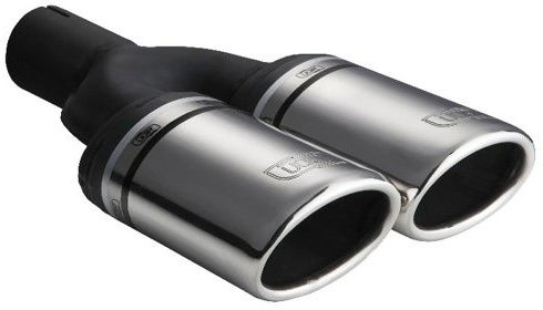 Ulter Sport N2-10-1N Auspuffblende, aus Edelstahl, oval, 95 x 65 x 200, ohne Schalldämpfer | Montage ->50mm - Edelstahl (excl. Dämpfer)