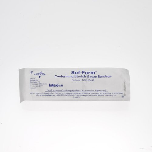 Medline Sterile Conforming Stretch Gauze Bandages, 6 x 80, Ideal for Wound Care, Pack of 6