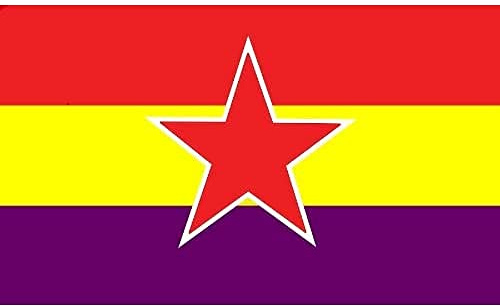 AZ FLAG - Flagge Zweite Spanische Republik Volksarmee - 150x90 cm - Republik Spanien Fahne 100% Polyester mit Messing-Ösen - 110g