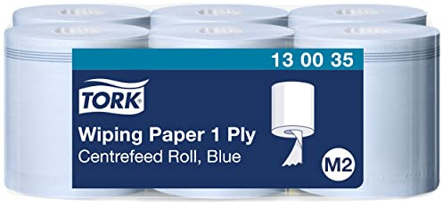 Tork Papierwischtücher mit Innenabrollung Blau M2, Saugfähig, 6 × 471 Blatt, 130035 | mit Innenabrollung Blau