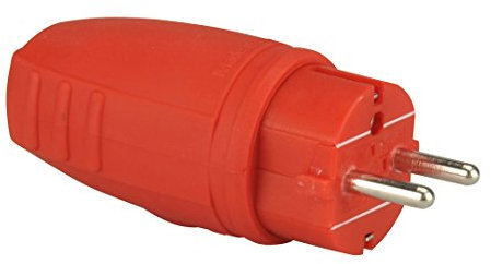 Gomma della spina con contatto di protezione Rosso (con protezione antipiega)