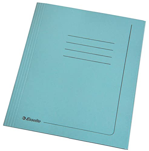 Esselte MANILLA, 25 pezzi Cartelline 3 lembi A4 espandibili, Cartoncino 295 gr, 25 x 35 cm, 100% riciclato - Azzurro