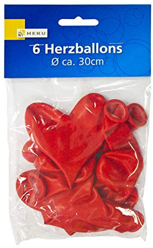 Luftballons * Herzform * 6 Stück/Ø 30 cm