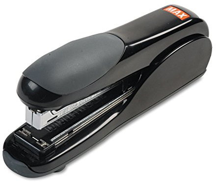 Max HD50DFBK Flat-Clinch Standard Stapler, 30-Sheet Capacity, Black