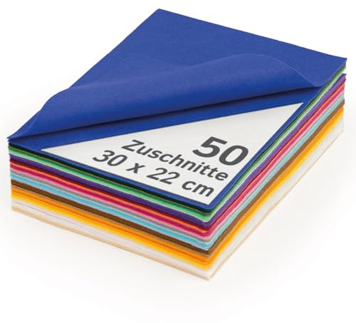 The Felt Store - Bastelfilz Filzzuschnitte aus synthetischem Filz 25 Stück (Farbmischung)