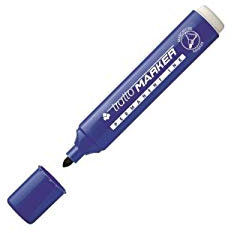 Tratto, pennarello indelebile, punta a scalpello 2-6 mm, blu