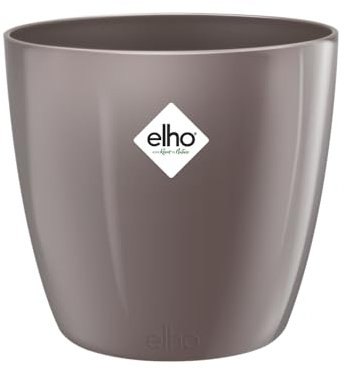 Elho Brussels Diamond Round 20 - Vaso per Interno - Ø 20.0 x H 18.6 cm - Grigio/Oyster Pearl