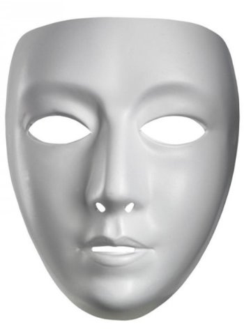 Leere weibliche Maske, Weiss/opulenter Garten, Standard