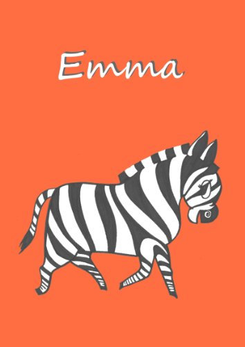 Malbuch / Notizbuch / Tagebuch - EMMA: Zebra, DIN A4 blanko mit kleinem Zebra auf jeder Seite